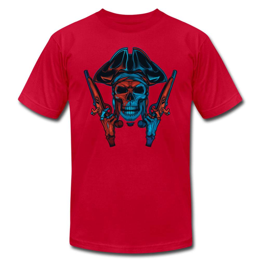 Pirate Skull with Guns T-Shirt - red