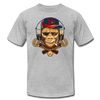 Hip Hop Monkey & Cross Microphones T-Shirt - heather gray