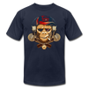 Hip Hop Monkey & Cross Microphones T-Shirt - navy