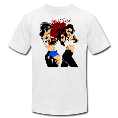 Cartoon Girls with Guns T-Shirt - white