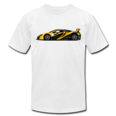 Black & Yellow Sports Car T-Shirt - white