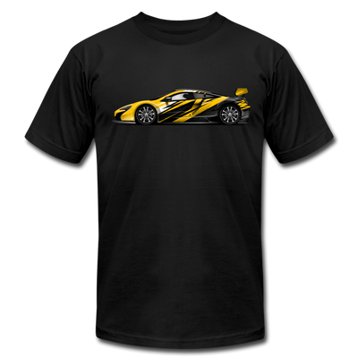 Black & Yellow Sports Car T-Shirt - black
