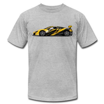 Black & Yellow Sports Car T-Shirt - heather gray