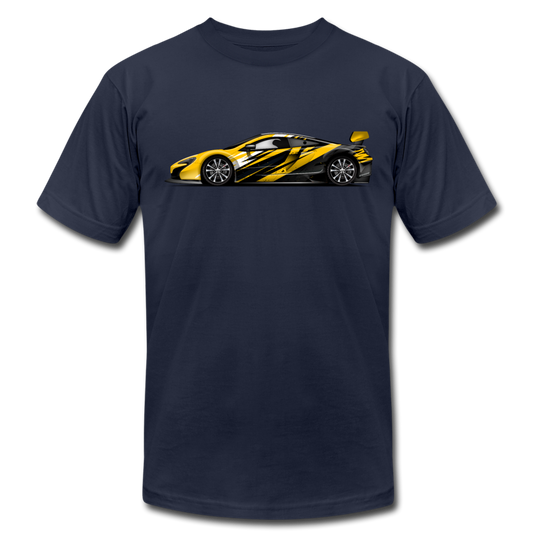 Black & Yellow Sports Car T-Shirt - navy