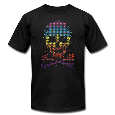 Colorful Dots Skull & Cross Bones - black