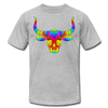Colorful Bull Head T-Shirt - heather gray
