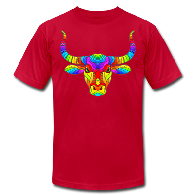 Colorful Bull Head T-Shirt - red