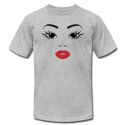 Female Face T-Shirt - heather gray