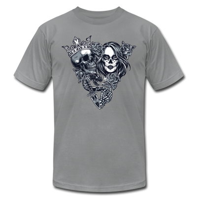 Guy & Girl Skulls T-Shirt - slate