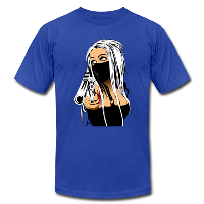 Girl with Gun T-Shirt - royal blue