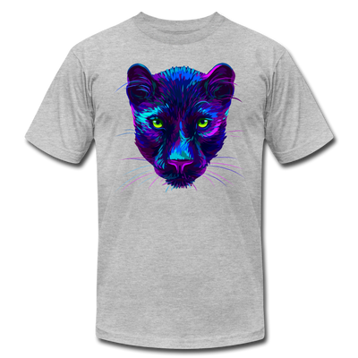 Purple Jungle Cat T-Shirt - heather gray