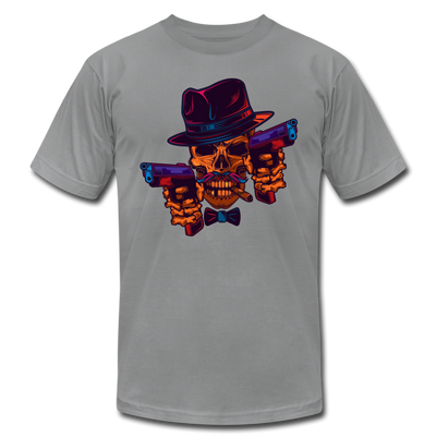 Fedora Skull with Guns T-Shirt - slate