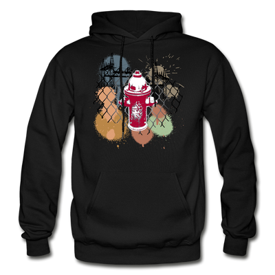 Abstract Fire Hydrant Fence Hoodie - black