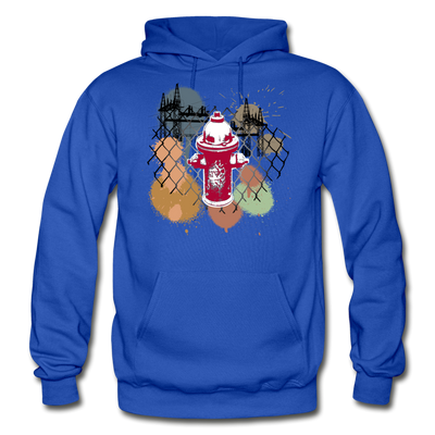 Abstract Fire Hydrant Fence Hoodie - royal blue