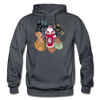 Abstract Fire Hydrant Fence Hoodie - charcoal gray