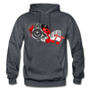 Music Notes & Speakers Hoodie - charcoal gray