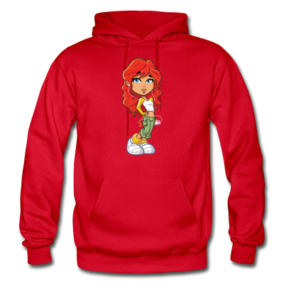 Cartoon Girl Hoodie - red