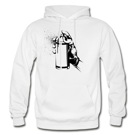 Black & White Spray Paint Can Hoodie - white