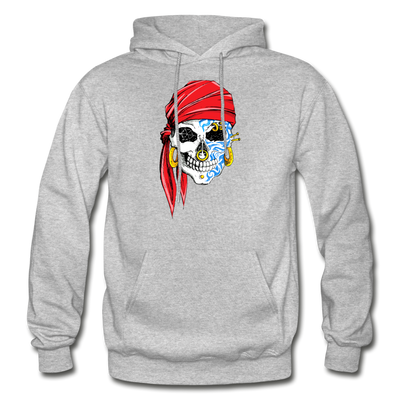 Pirate Skull Hoodie - heather gray
