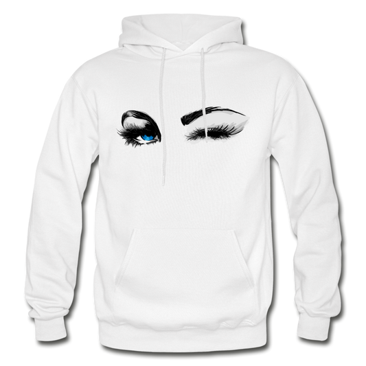 Winking Eyes Hoodie - white