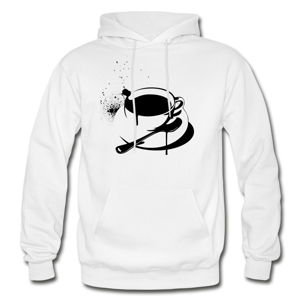 Black & White Cup of Coffee Hoodie - white