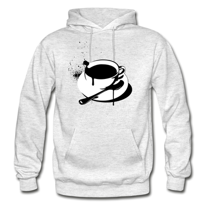 Black & White Cup of Coffee Hoodie - light heather gray
