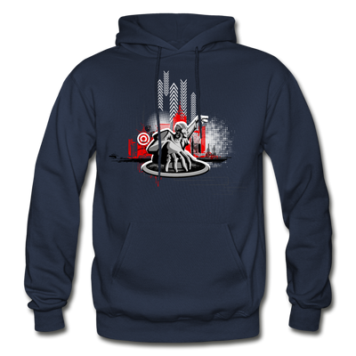 Abstract DJ Mixing Hoodie - navy