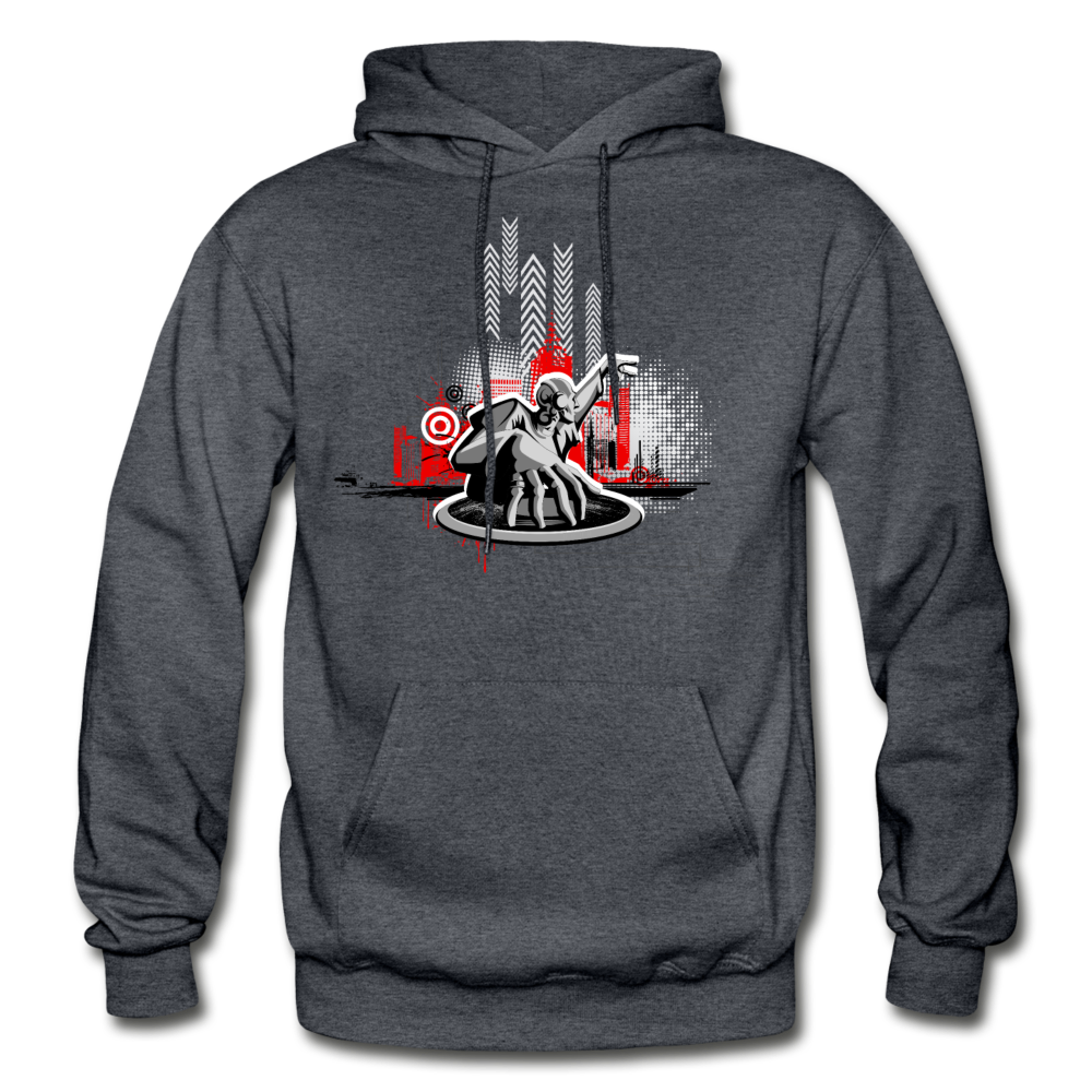 Abstract DJ Mixing Hoodie - charcoal gray