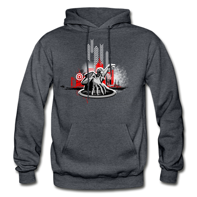Abstract DJ Mixing Hoodie - charcoal gray