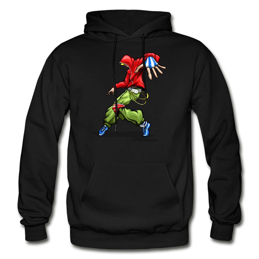 Hip Hop Dancer Cartoon Hoodie - black
