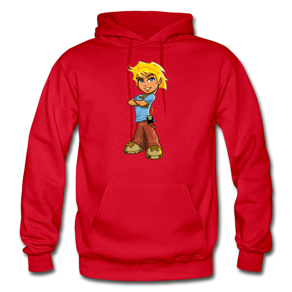 Cartoon Boy Hoodie - red