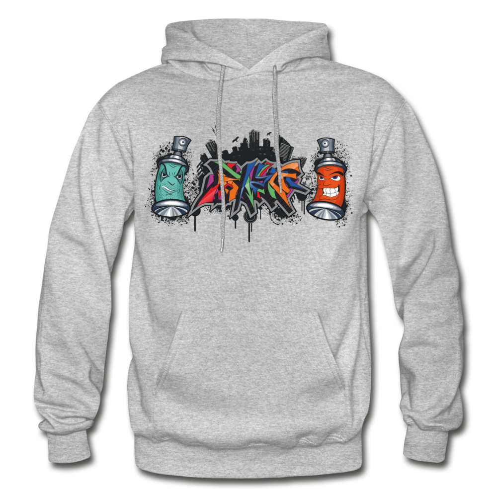 Graffiti Spray Paint Cans Hoodie - heather gray