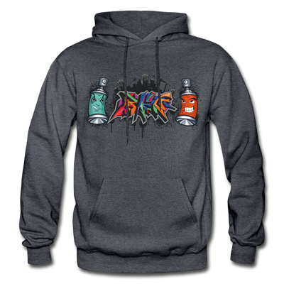 Graffiti Spray Paint Cans Hoodie - charcoal gray