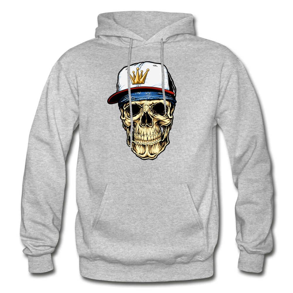 Hip Hop Skull Hoodie - heather gray