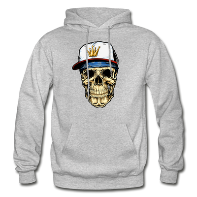 Hip Hop Skull Hoodie - heather gray