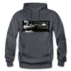 Abstract Gangster Shooting Hoodie - charcoal gray
