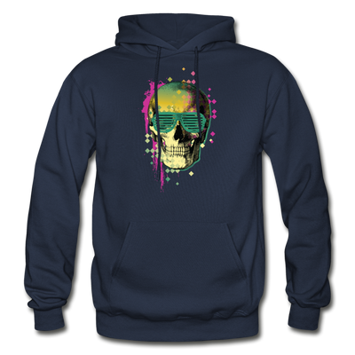 Abstract Skull Hoodie - navy