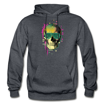 Abstract Skull Hoodie - charcoal gray