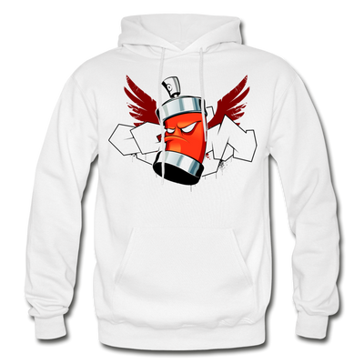 Hip Hop Spray Paint Can Hoodie - white