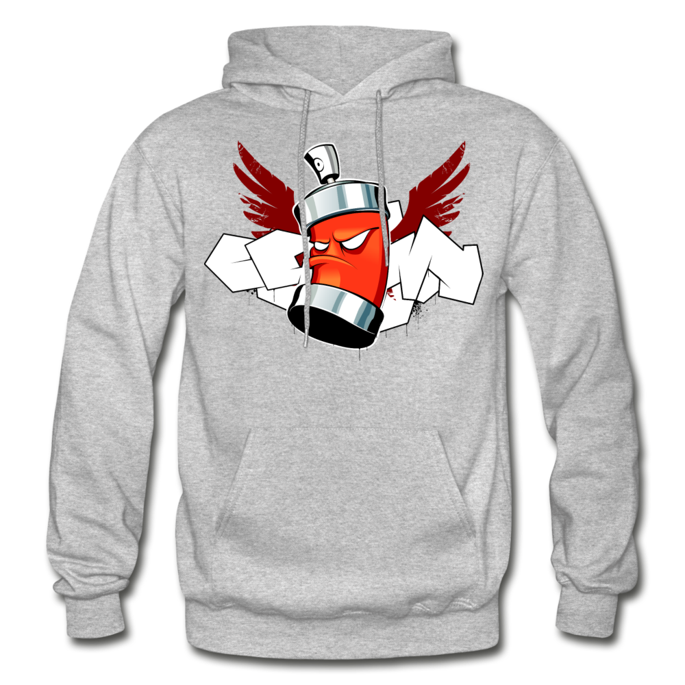 Hip Hop Spray Paint Can Hoodie - heather gray