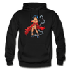 Hot Girl Chains Cartoon Hoodie - black