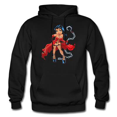 Hot Girl Chains Cartoon Hoodie - black