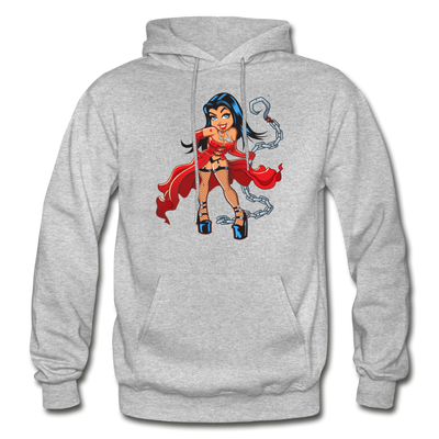 Hot Girl Chains Cartoon Hoodie - heather gray