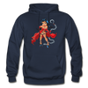 Hot Girl Chains Cartoon Hoodie - navy