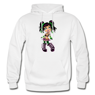 Cartoon Girl Hoodie - white