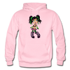 Cartoon Girl Hoodie - light pink