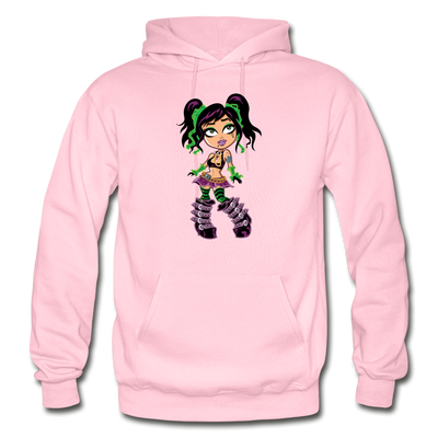 Cartoon Girl Hoodie - light pink