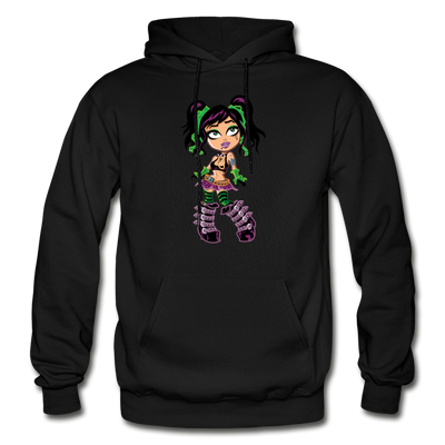 Cartoon Girl Hoodie - black