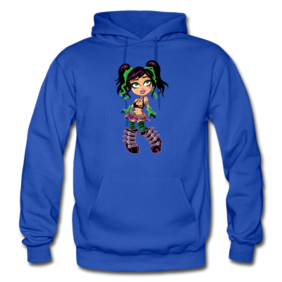 Cartoon Girl Hoodie - royal blue