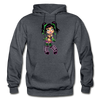 Cartoon Girl Hoodie - charcoal gray